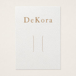 White Leather Single Hair Clip Display Card Visitekaartje