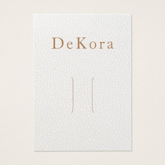 White Leather Single Hair Clip Display Card Visitekaartje (Voorkant)