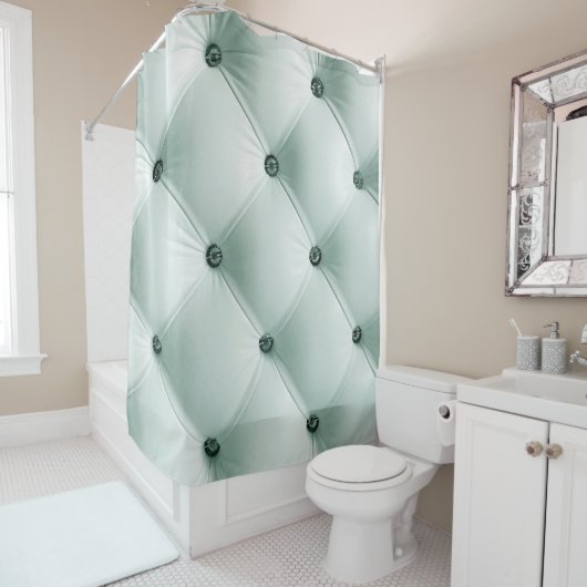 White Leather Texture in Luxury Interiorabstract,  Douchegordijn (In situ)