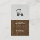 White Leather Wood Variation Barber Monogram Visitekaartje (Achterkant)