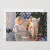 White Leaves kerstfoto Feestdagenkaart (Voorkant)