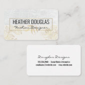 White Leer | Goud Bladeren Illustratie Visitekaartje (Voorkant / Achterkant)