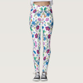 White leggings with vibrant floral patterns (Voorkant)