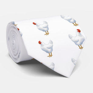 White Leghorn Chicken Cute Hen Stropdas