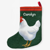 White Leghorn Chicken Hen Kleine Kerstsok (Achterkant)