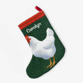 White Leghorn Chicken Hen Kleine Kerstsok (Achterkant (Hangend))