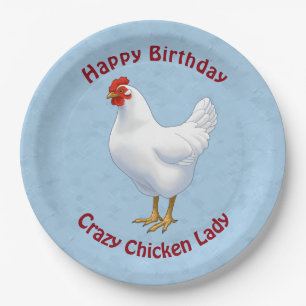 White Leghorn Chicken Hen Papieren Bordje