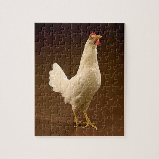 White Leghorn Chicken Legpuzzel (Verticaal)