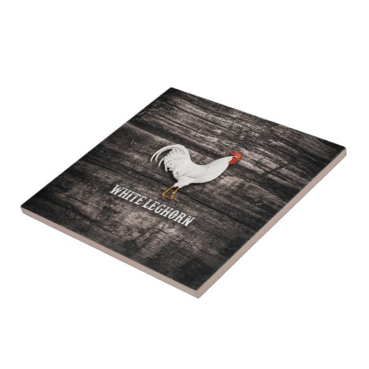 White Leghorn Chicken Tegeltje (Zijkant)