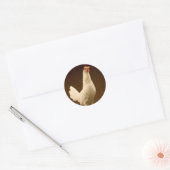 White Leghorn Hen Ronde Sticker (Envelop)