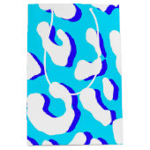 White Leopard Print Blue Navy Medium Cadeauzakje (Voorkant)