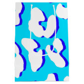 White Leopard Print Blue Navy Medium Cadeauzakje (Achterkant)