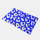 White leopard Print Donkerblauw Deurmat (Schuin)
