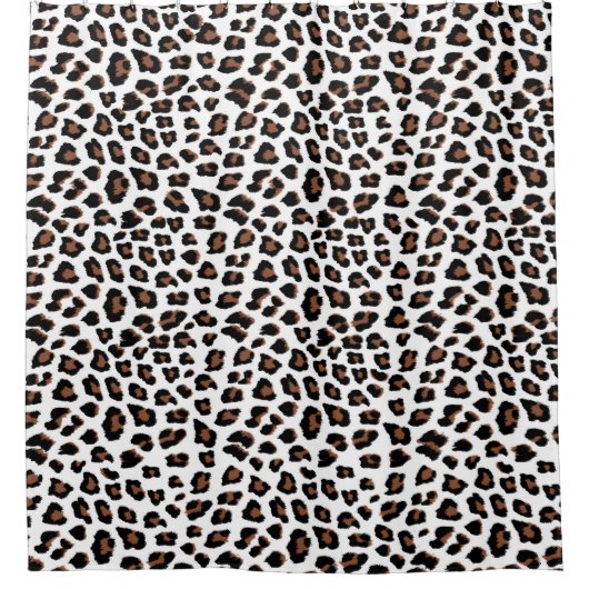 White leopard Print Douchegordijn (Voorkant)