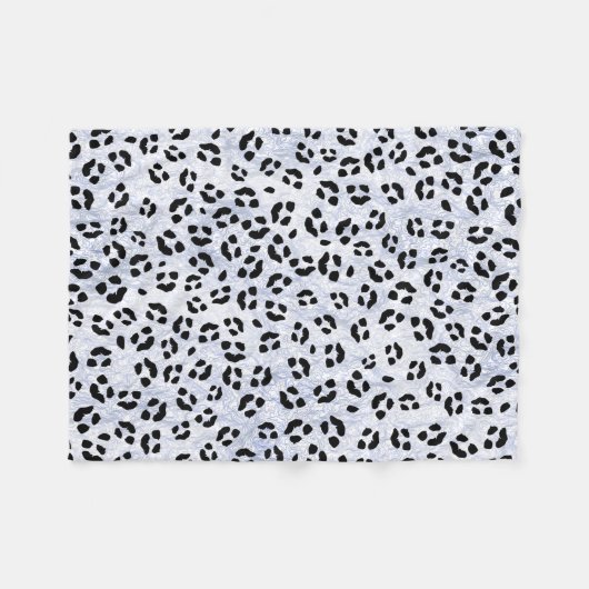 White leopard Print Fleece Deken (Voorkant (Horizontaal))