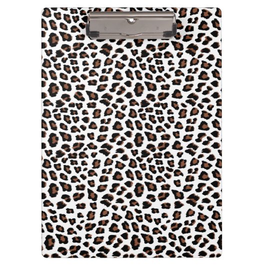 White leopard Print Klembord (Voorkant)