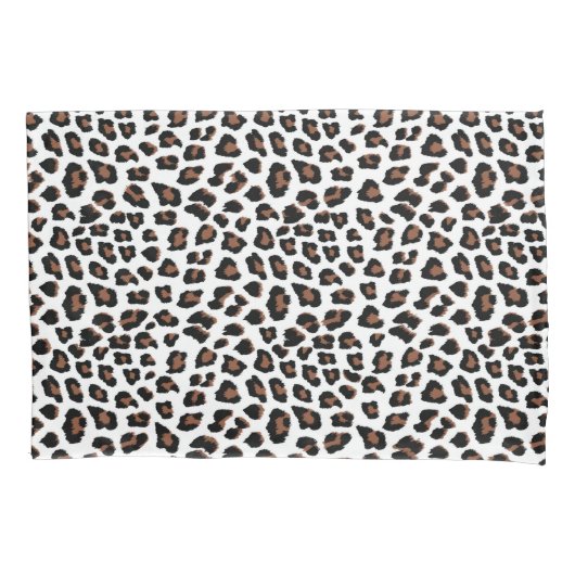 White leopard Print Kussensloop (Voorkant-Links)