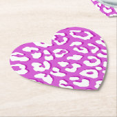White Leopard Print Lavender Kartonnen Onderzetters (Gekanteld)
