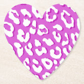 White Leopard Print Lavender Kartonnen Onderzetters (Voorkant)