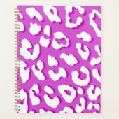 White Leopard Print Lavender Planner (Voorkant)