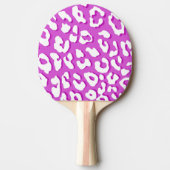 White Leopard Print Lavender Tafeltennisbatje (Voorkant)