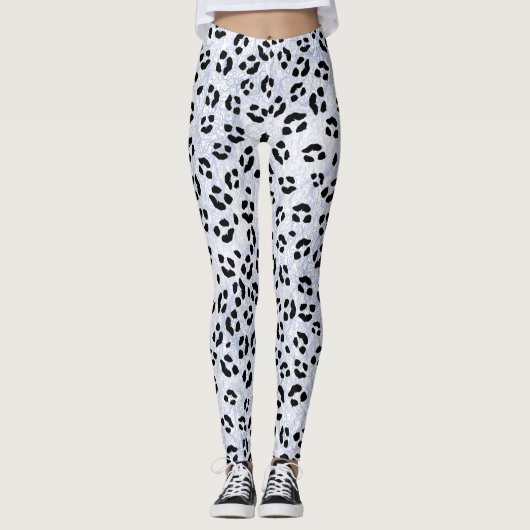 White leopard Print Leggings (Voorkant)