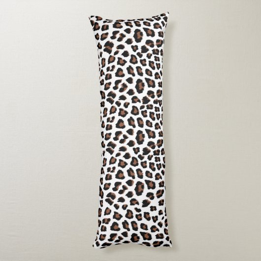 White leopard Print Lichaamskussen (Achterkant (Verticaal))