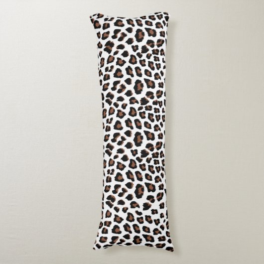 White leopard Print Lichaamskussen (Voorkant Verticaal)