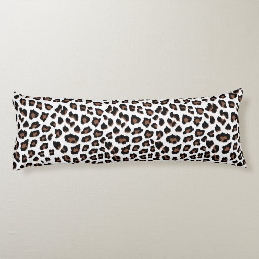 White leopard Print Lichaamskussen (Achterkant)