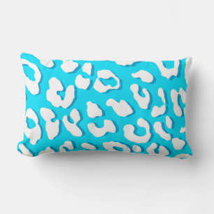 White leopard Print Light Blue Kussen