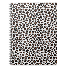 White leopard Print Notitieboek