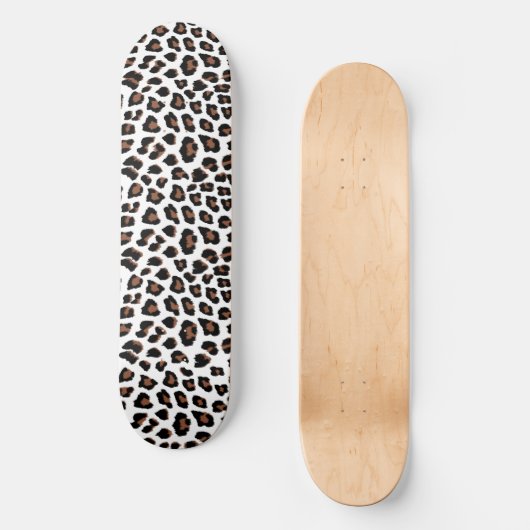 White leopard Print Persoonlijk Skateboard (Voorkant)