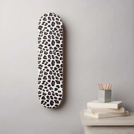 White leopard Print Persoonlijk Skateboard (Muurkunst)