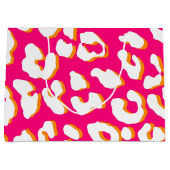 White Leopard Print Pink Oranje Groot Cadeauzakje (Voorkant)