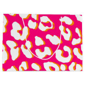 White Leopard Print Pink Oranje Groot Cadeauzakje (Achterkant)