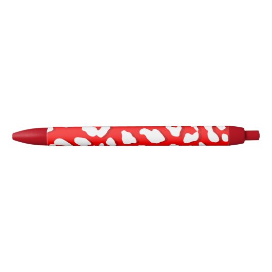 White leopard Print Red Zwarte Inkt Pen (Voorkant)