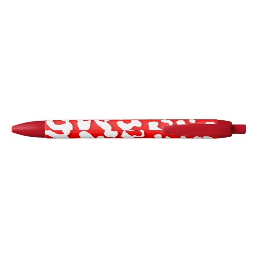 White leopard Print Red Zwarte Inkt Pen (Achterkant)