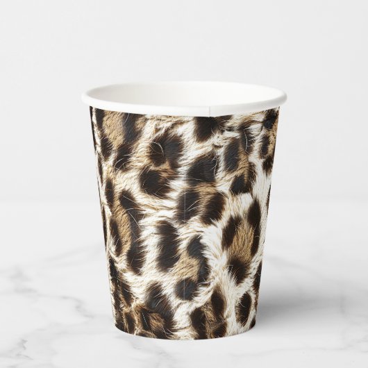 White Leopard Print Safari Party Supplies ID1157 Papieren Bekers (Rechts)