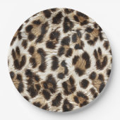 White Leopard Print Safari Party Supplies ID1157 Papieren Bordje (Voorkant)