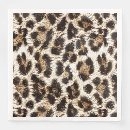 White Leopard Print Safari Party Supplies ID1157 Servet (Voorkant)