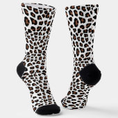 White leopard Print Sokken (Gebogen)