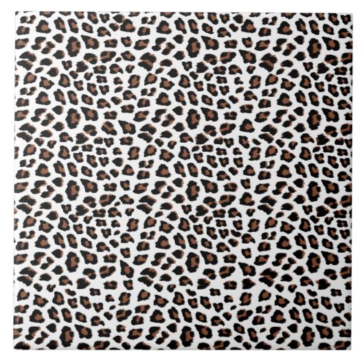 White leopard Print Tegeltje (Voorkant)