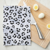 White leopard Print Theedoek (Quarter Fold)