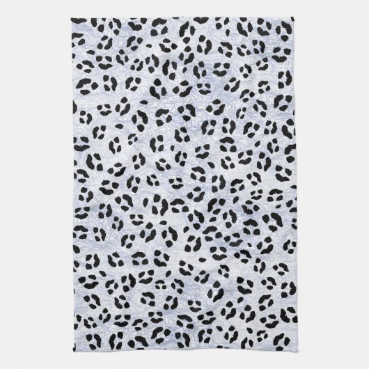 White leopard Print Theedoek (Verticaal)