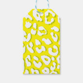 White leopard Print Yellow Cadeaulabel (Voorkant)