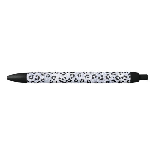 White leopard Print Zwarte Inkt Pen (Voorkant)