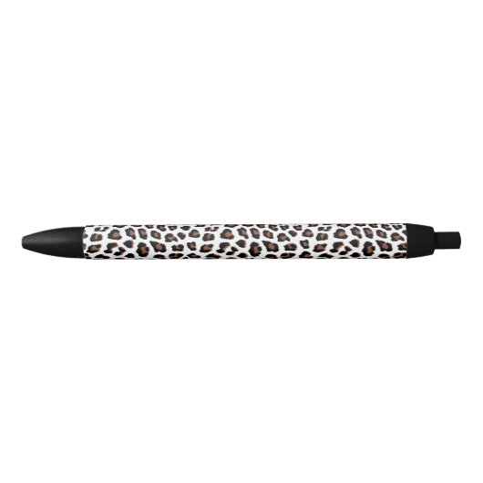 White leopard Print Zwarte Inkt Pen (Voorkant)