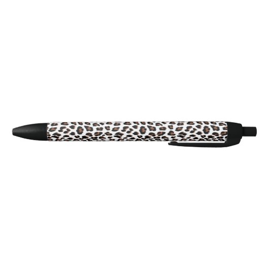 White leopard Print Zwarte Inkt Pen (Bodem)
