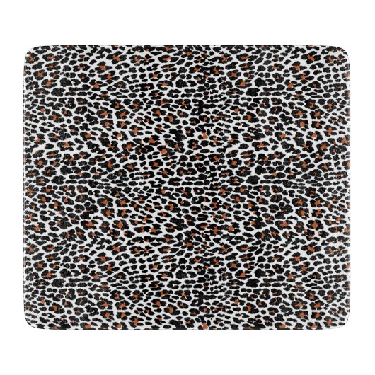 White Leopard Skin Print Cutting Board Snijplank (Voorkant)