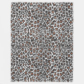 White Leopard Skin Print Fleece Deken (Voorkant)